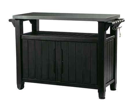 outdoor cabinet serving table steel|keter unity outdoor table cabinet.